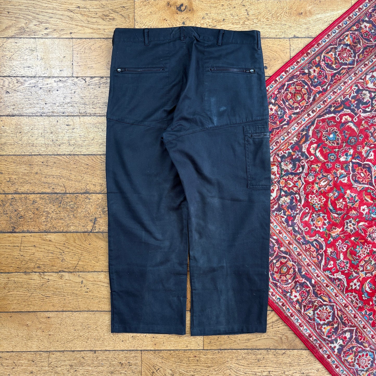 Vintage Dickies Double Knee Black Workwear Carpenter Baggy Trousers - 36