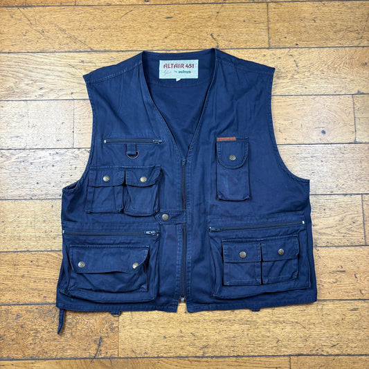 Vintage Navy Altair Fishing Hunting Gilet Vest - L