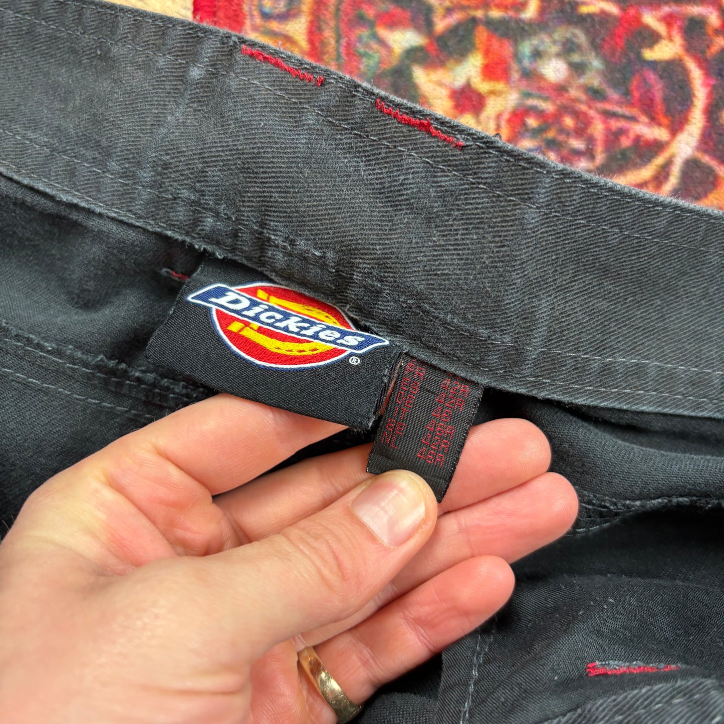 Vintage Dickies Faded Black Workwear Carpenter Baggy Trousers - 34