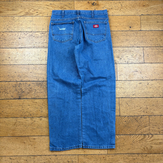 Vintage Dickies Blue Workwear Carpenter Baggy Jeans - 34