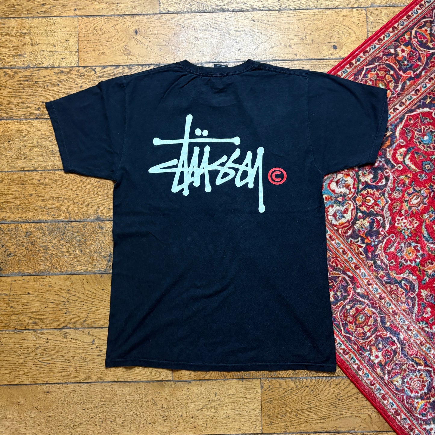 Vintage Stussy Black Graphic T-Shirt - S
