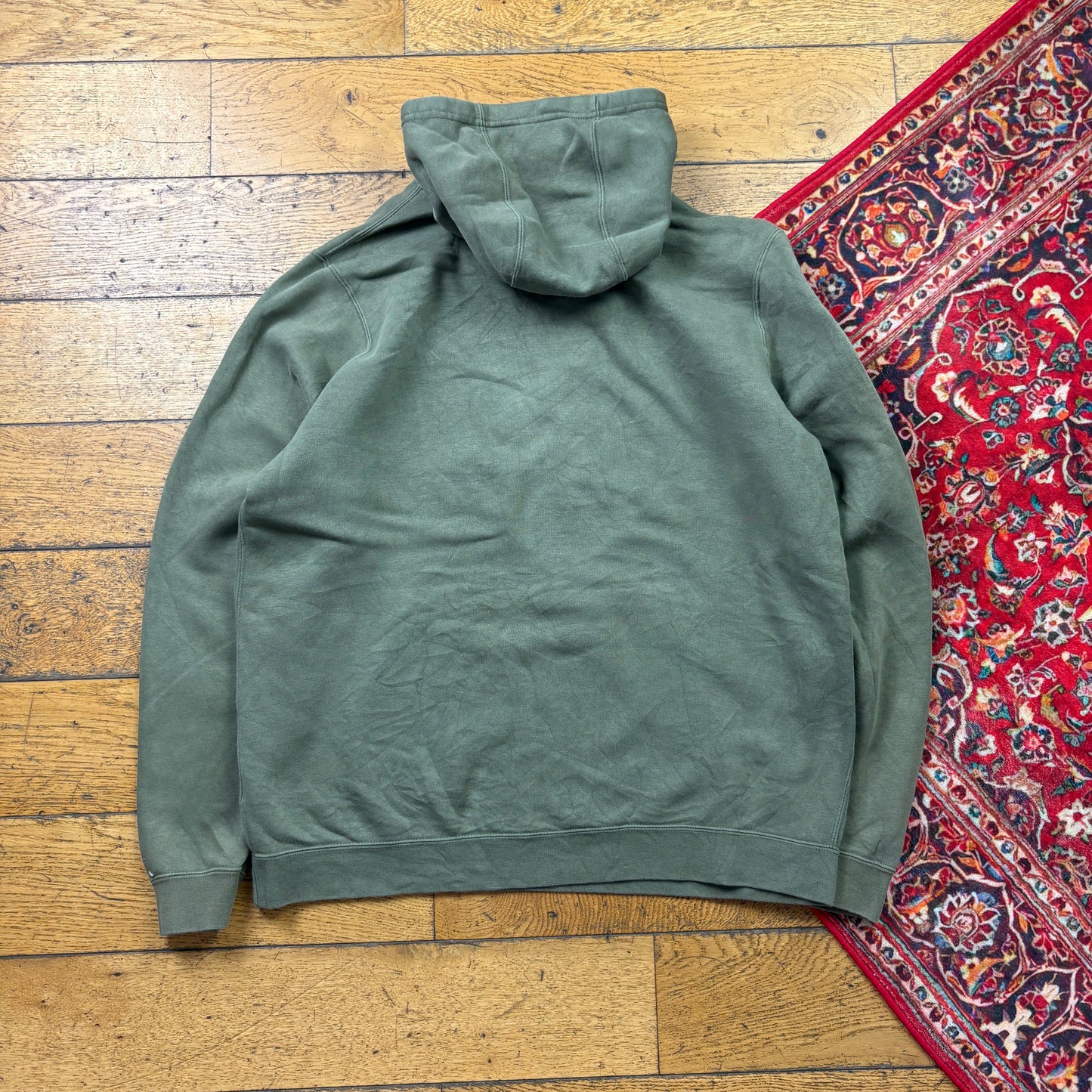 Vintage Nike Green Army Embroidered Hoodie Sweatshirt - L