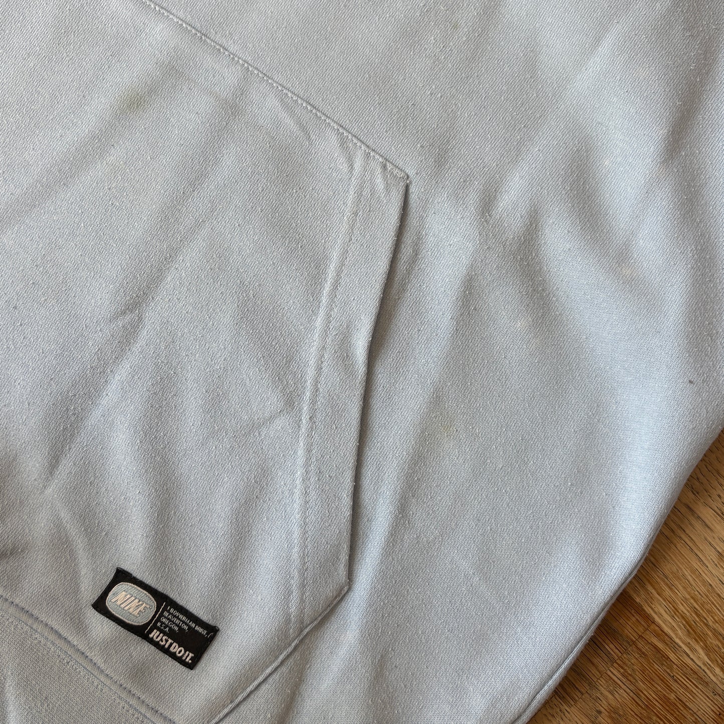 Vintage Nike Y2K Baby Blue Hoodie Sweatshirt - M
