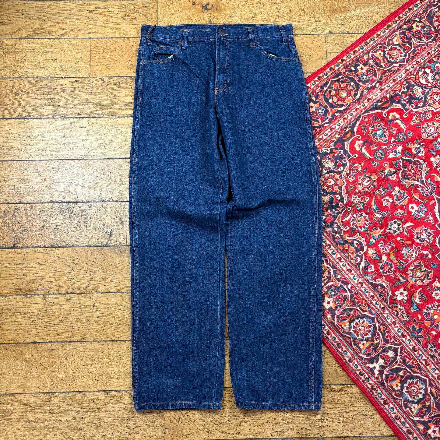 Vintage Dickies Blue Workwear Carpenter Baggy Jeans - 34