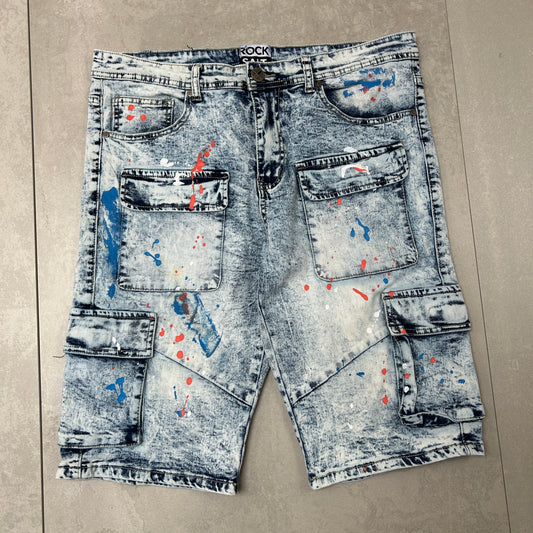 Vintage Hip Hop Baggy Shorts Blue Jorts - 36