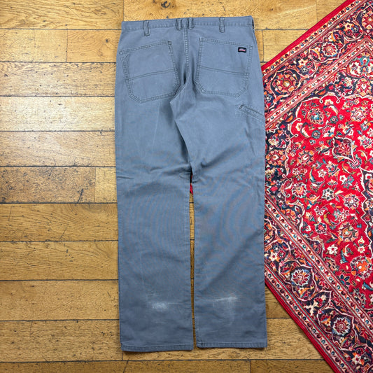 Vintage Dickies Workwear Carpenter Baggy Grey Trousers - 36