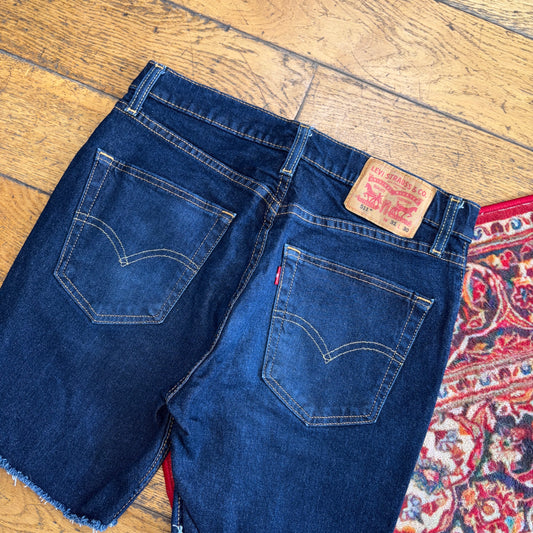 Vintage Levis 511 Slim Dark Blue Denim Shorts - 31