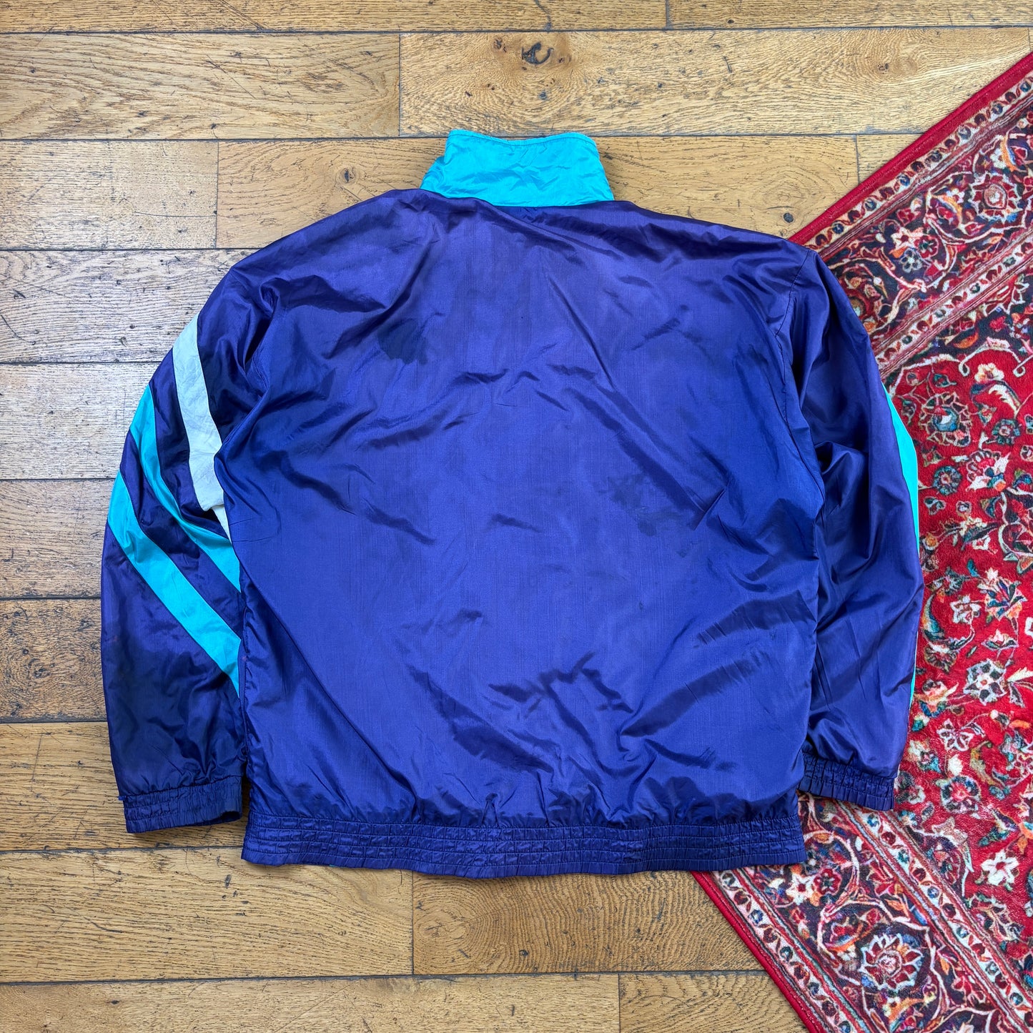 Vintage Adidas Purple Blue 80s Tracksuit Track Shell Windbreaker Jacket - XL