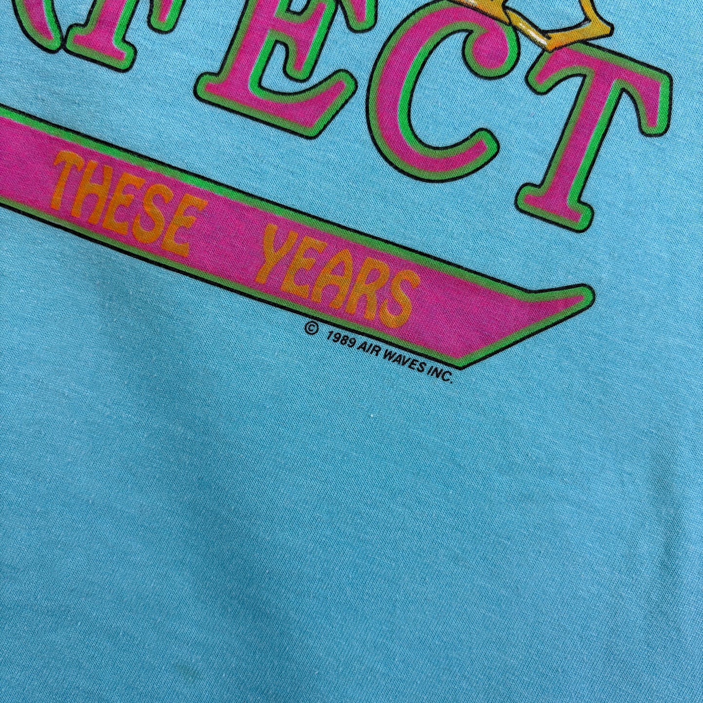 Vintage 1989 Funny 30 Blue Single Stitch Graphic T-Shirt - S