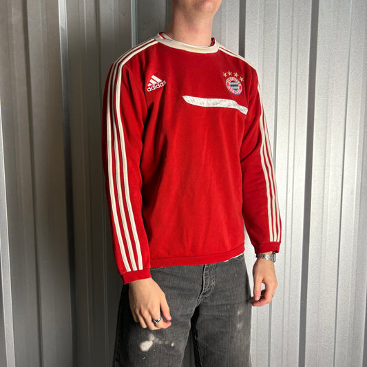 Vintage Adidas Bayern Munich Red Football Embroidered Sweatshirt - M