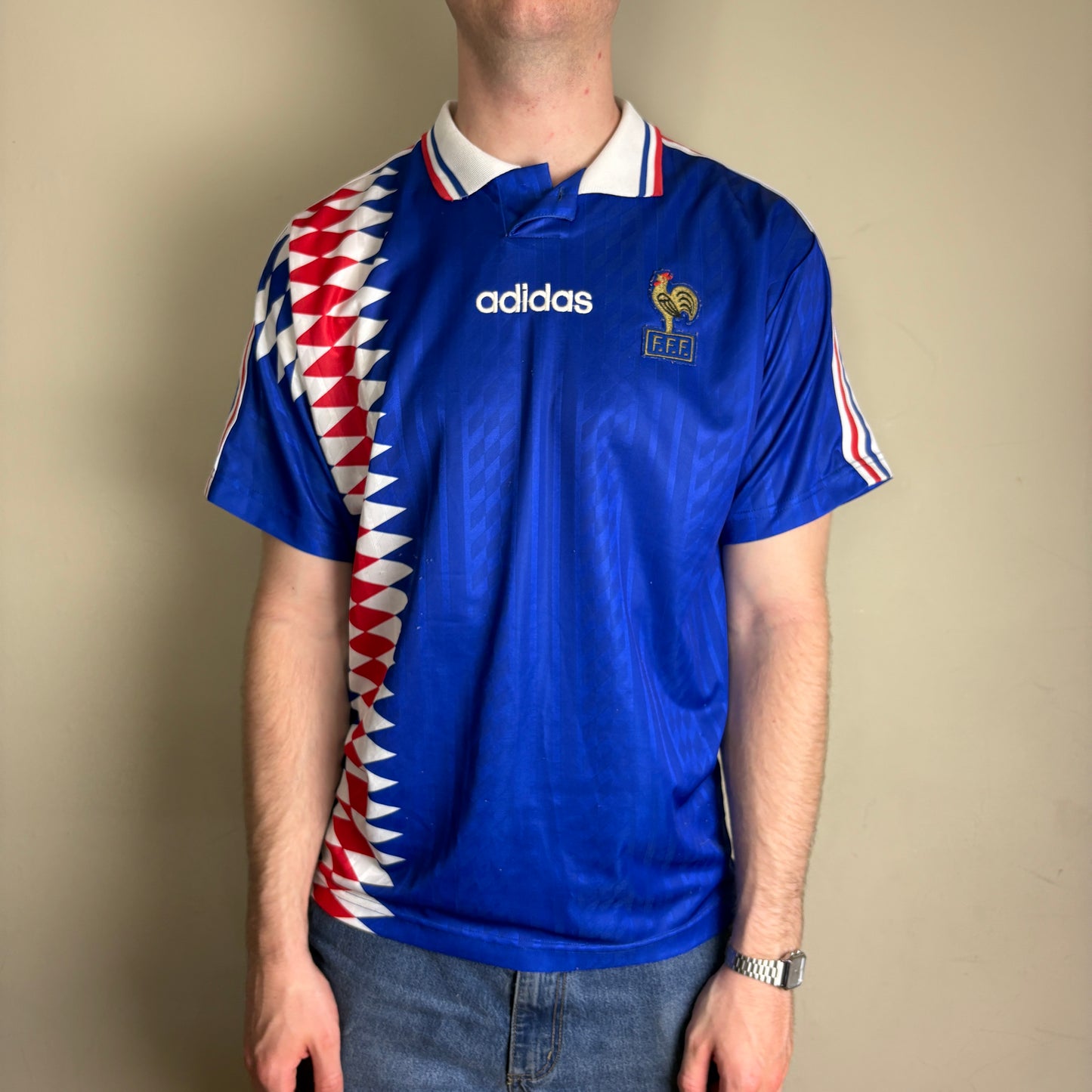 Vintage France Adidas 1994/95 Blue World Cup Football Shirt - M