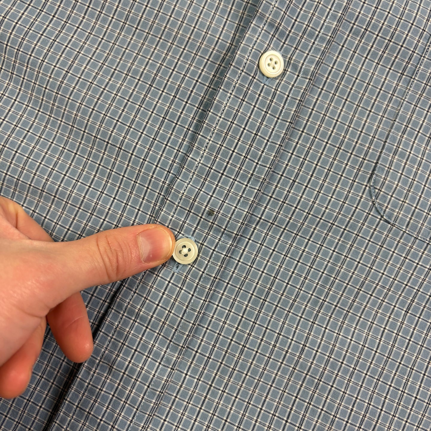 Vintage Nautica Blue Check Embroidered Shirt - L