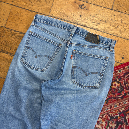 Vintage Levis 615 Orange Tab Straight Blue Denim Jeans - 34S