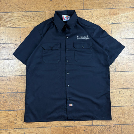 Vintage Dickies Black Short Sleeve Embroidered Workwear Shirt - L