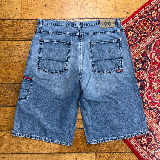 Vintage Nautica Blue Y2K Hip Hop Baggy Jeans Shorts Jorts - 38