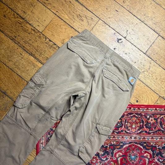 Vintage Carhartt Workwear Carpenter Cargo Brown Baggy Trousers - 30S