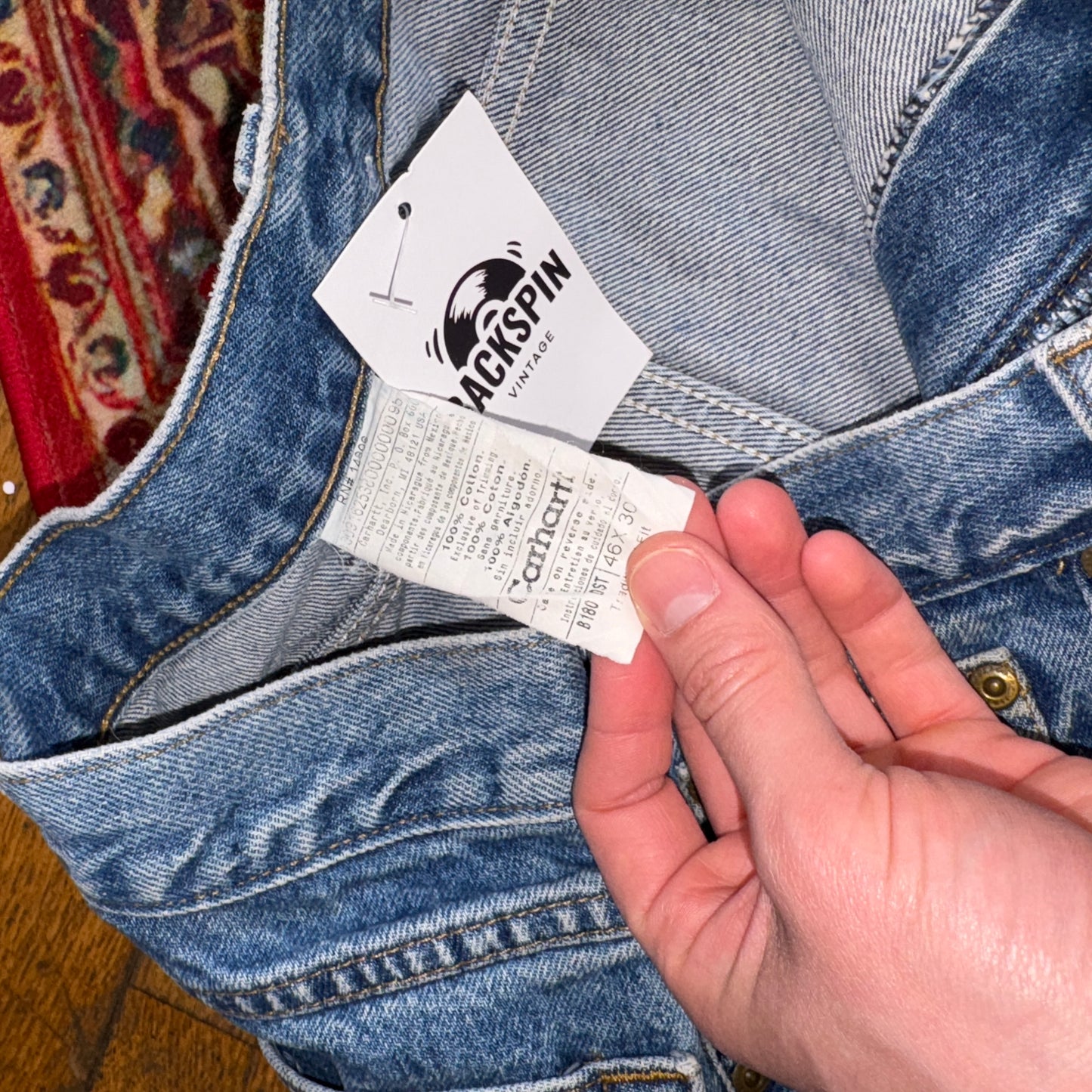Vintage Carhartt Workwear Baggy Blue Carpenter Shorts - 44