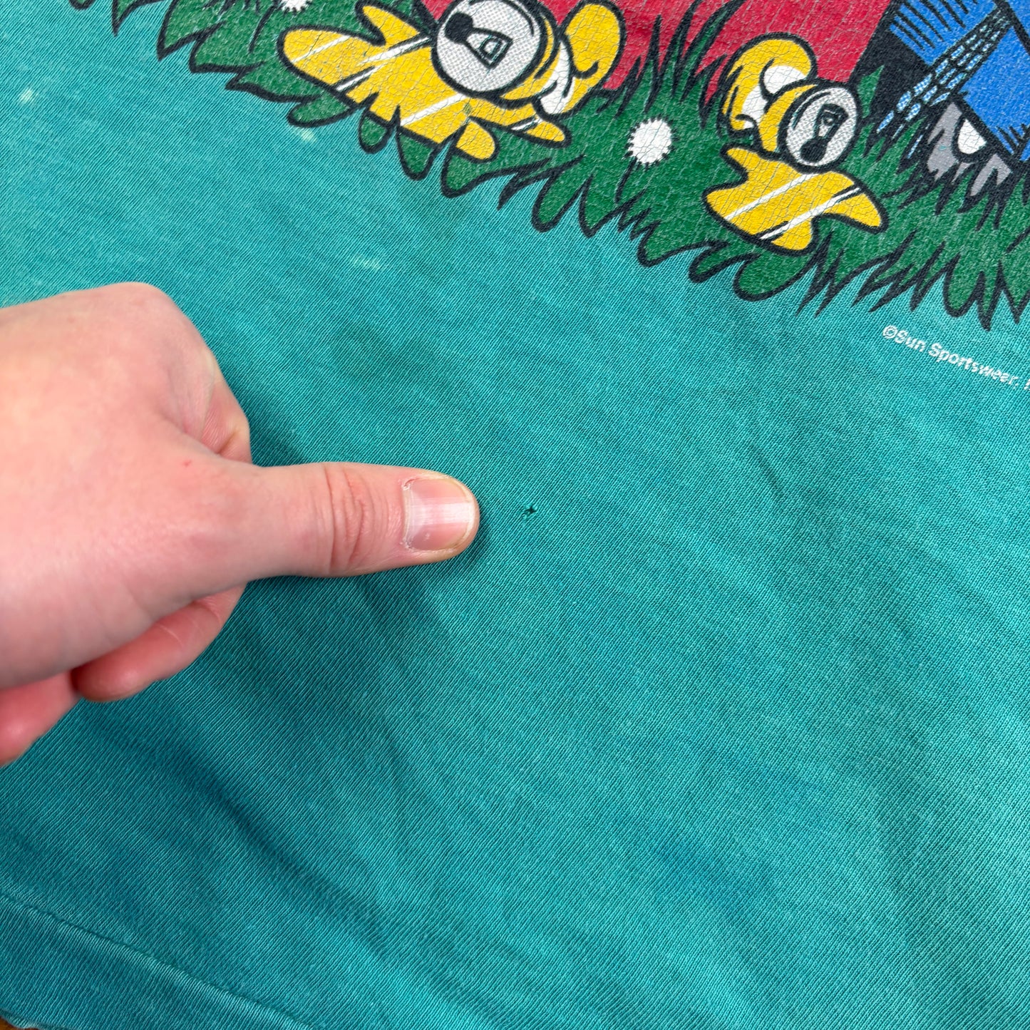 Vintage 90s Beer Gym Funny Blue Green Single Stitch Graphic T-Shirt - Xl