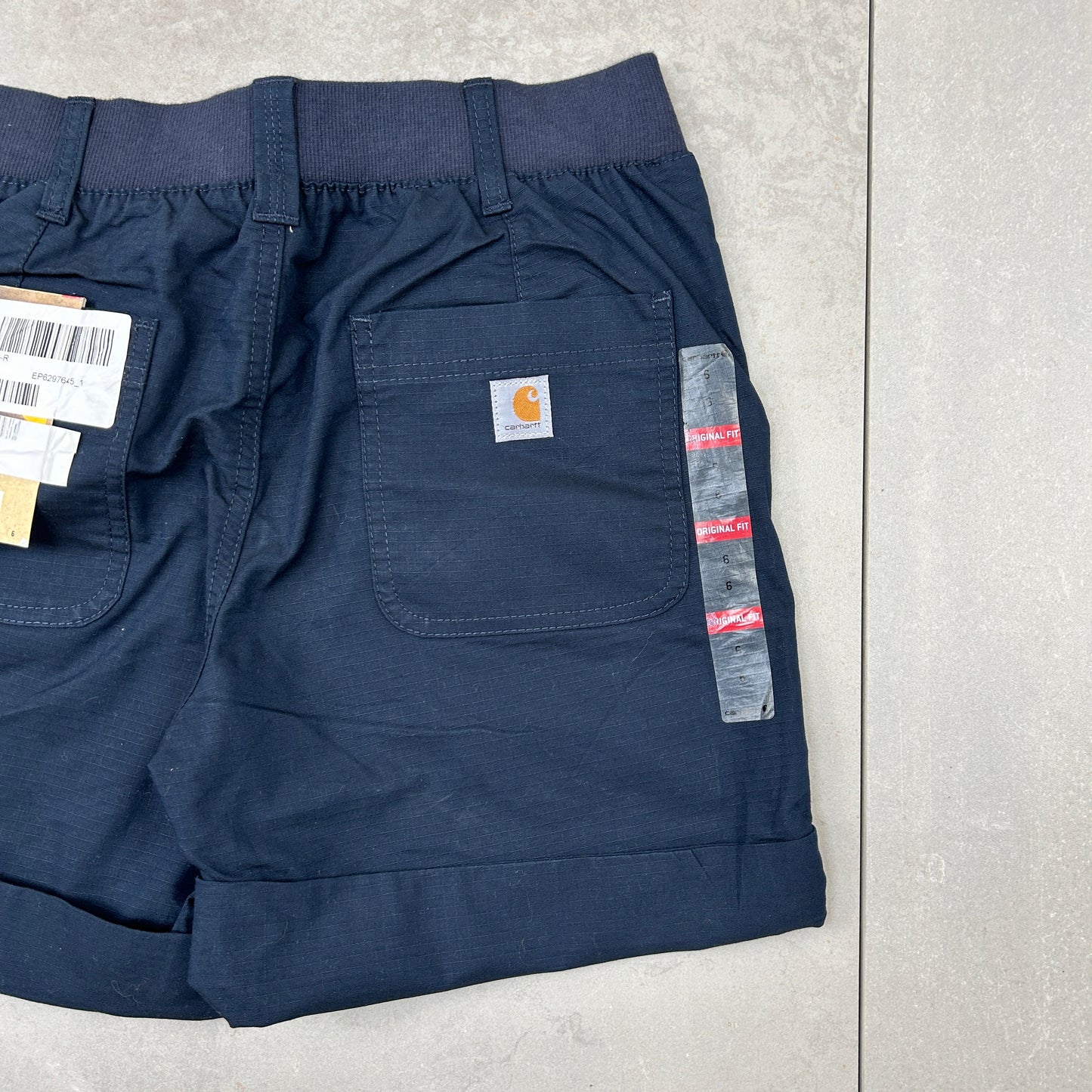 New Carhartt Womens Workwear Baggy Navy Carpenter Shorts - Size 6