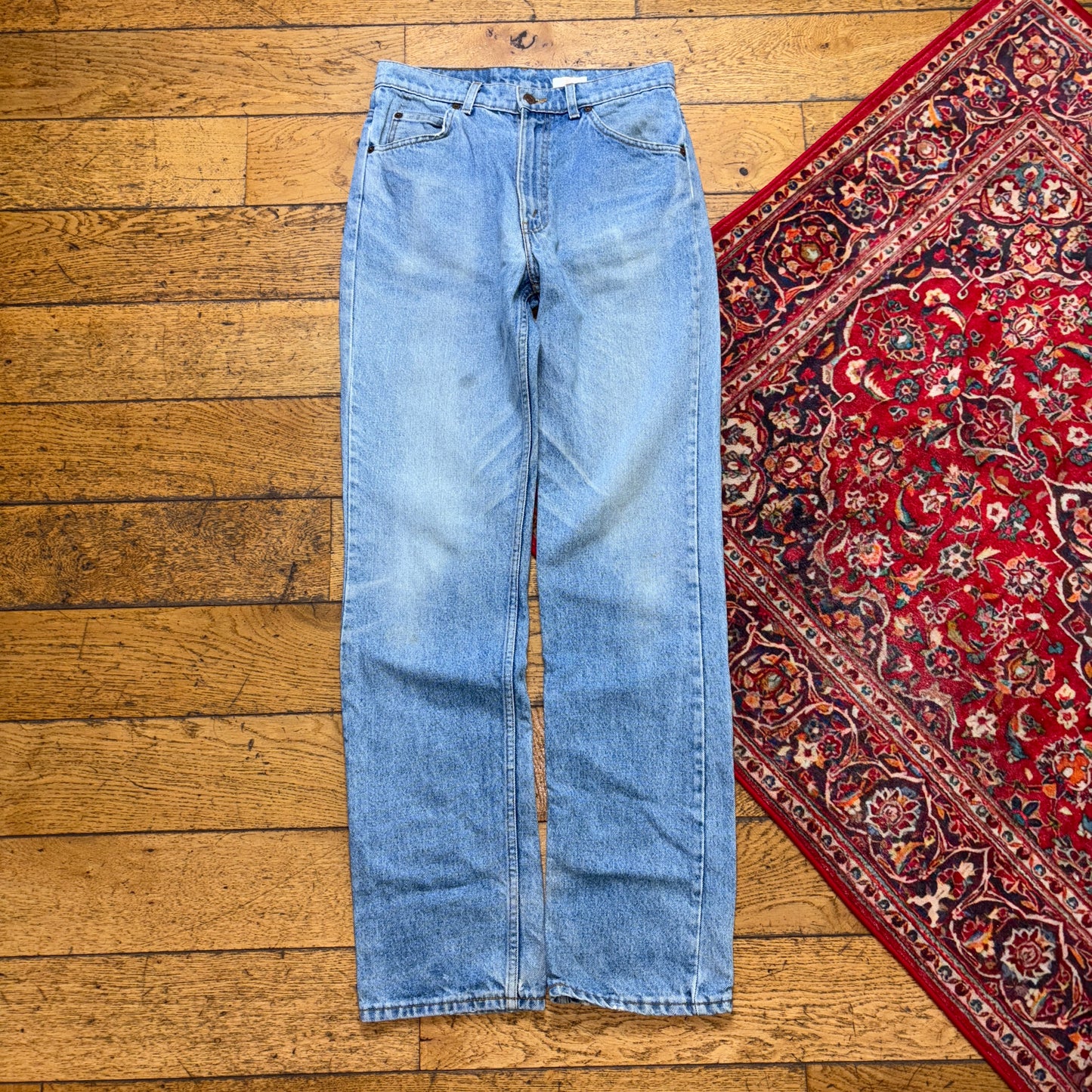 Vintage Levis 619 Orange Tab Straight Blue Denim Jeans - 30L