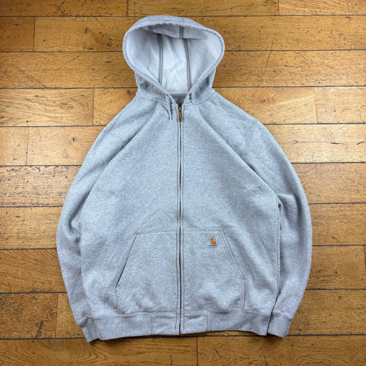 Vintage Carhartt Grey Zip Hoodie Sweatshirt - L