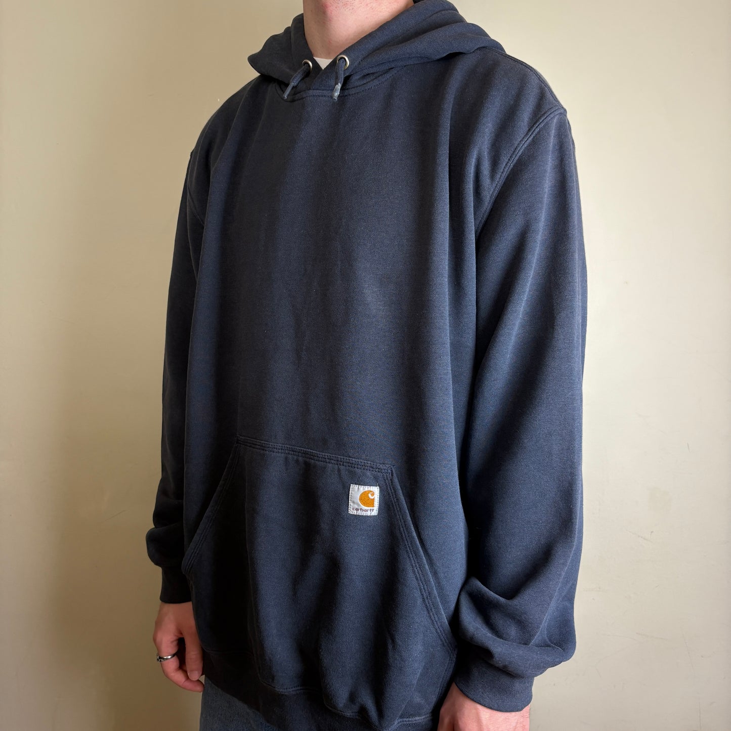 Vintage Carhartt Navy Hoodie Sweatshirt - 2XL