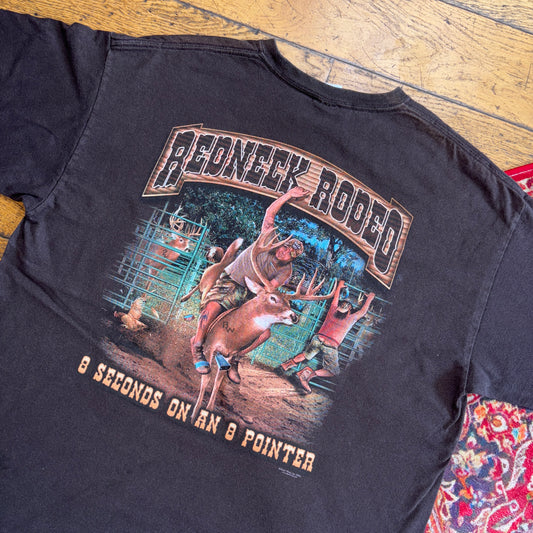 Vintage Redneck Rodeo Brown Funny Graphic T-Shirt - XL