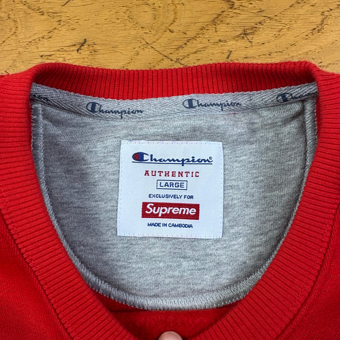 Vintage Supreme Champion Red Sweatshirt - L