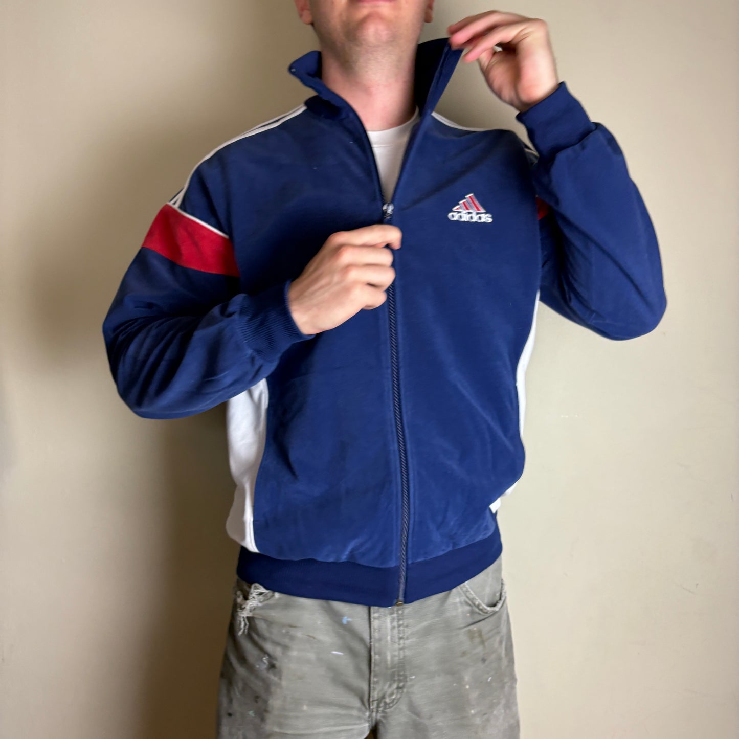Vintage Adidas Navy 90s Tracksuit Track Jacket - L