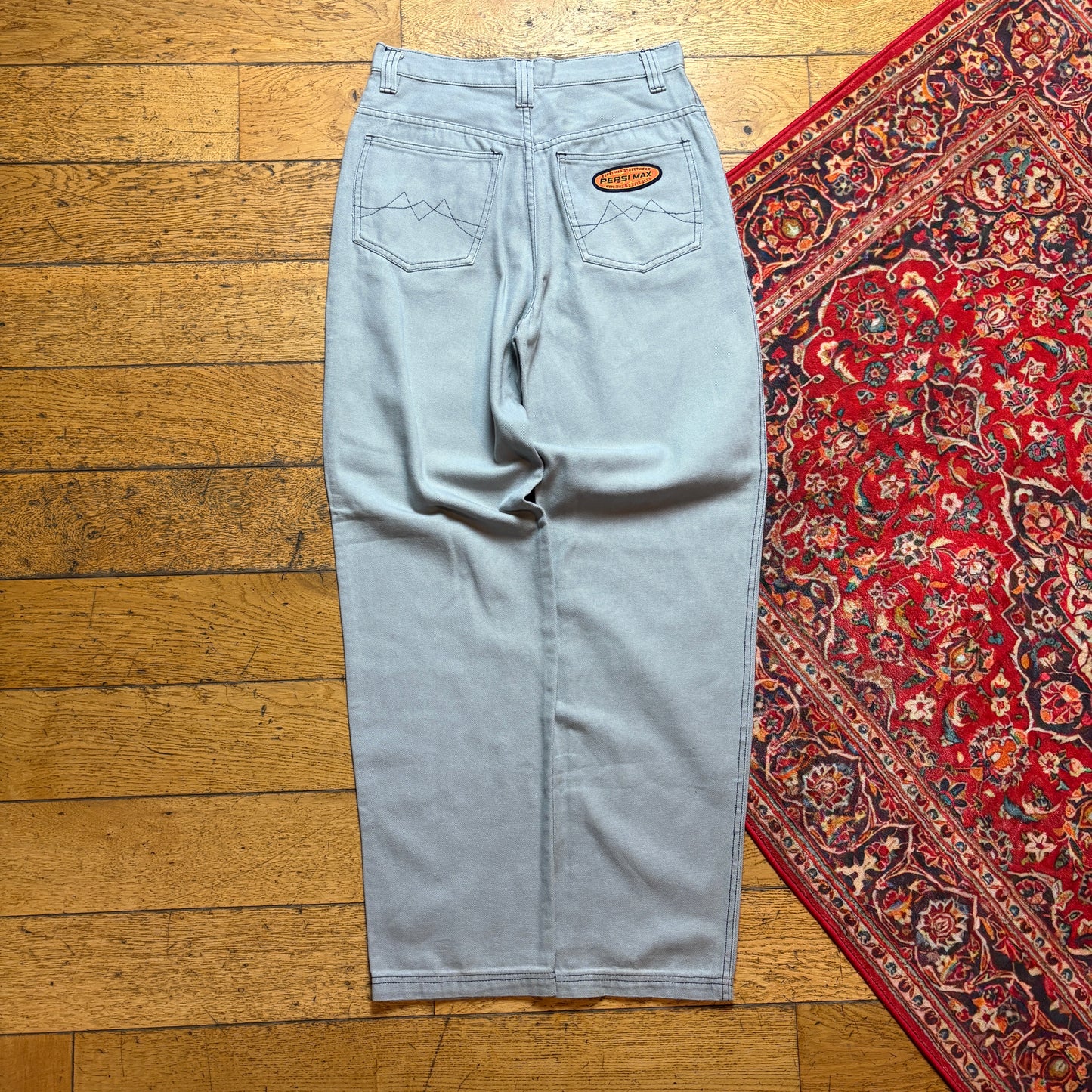 Vintage 90s Pepsi Max Grey Baggy Tapered Jeans - 30L