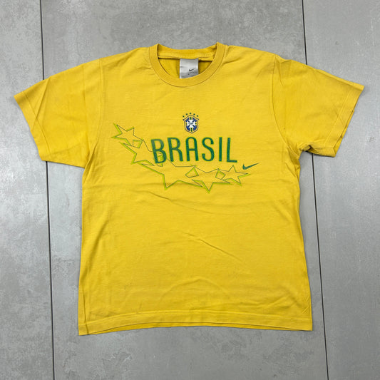 Vintage Nike Brazil Graphic Yellow T-Shirt - S