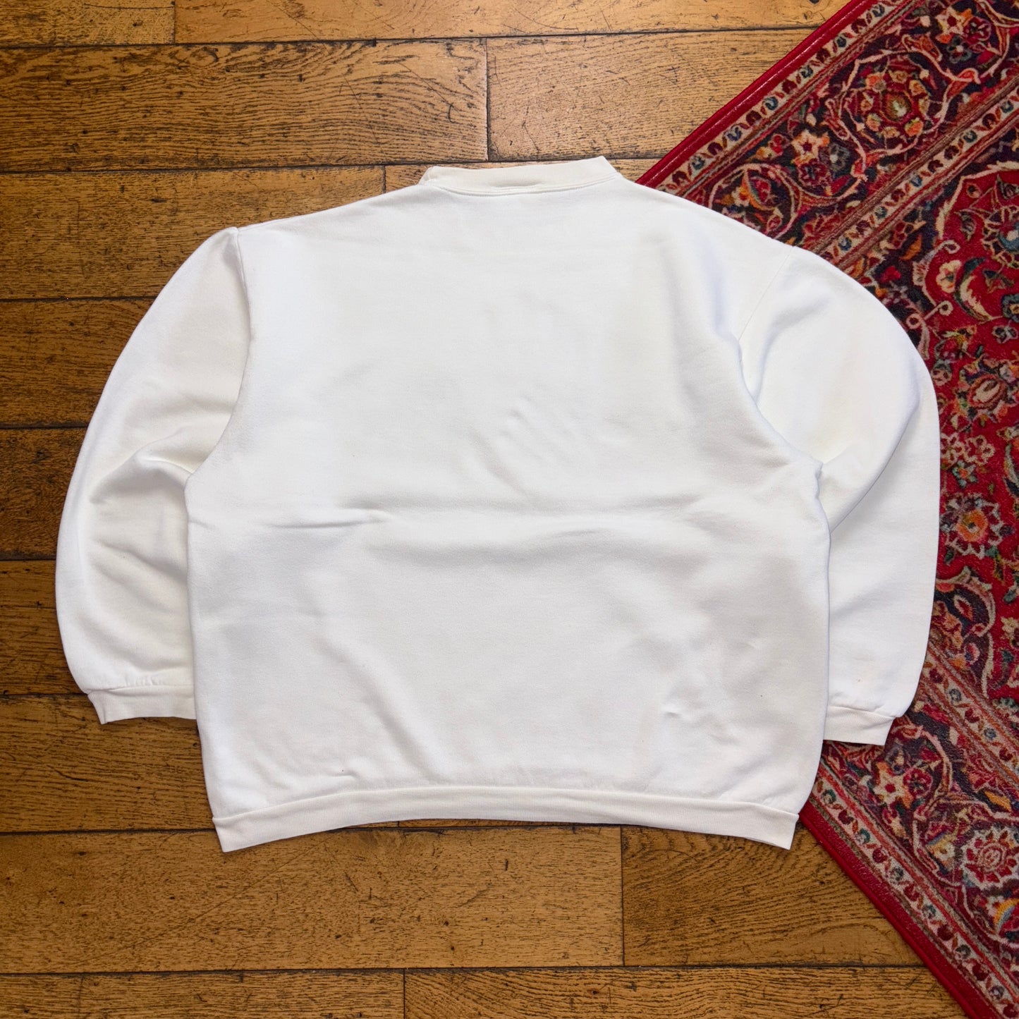 Vintage 90s Kappa White Athletics Boxy Sweatshirt - L
