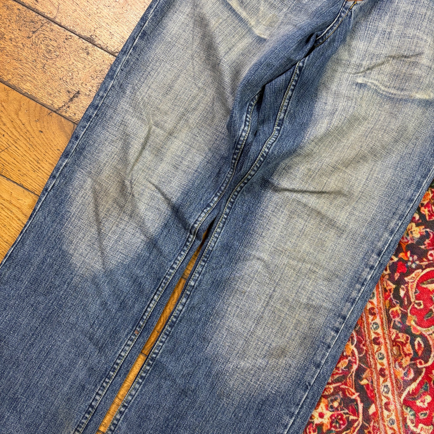 Vintage Akademiks Blue Embroidered Y2K Hip Hop Baggy Jeans - 32