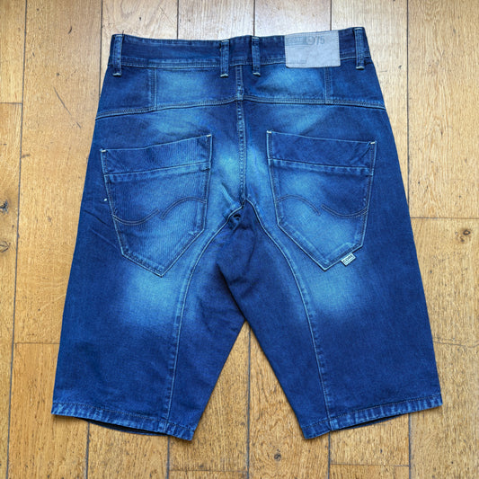 Vintage Embroidered Hip Hop Blue Shorts Jorts - 34
