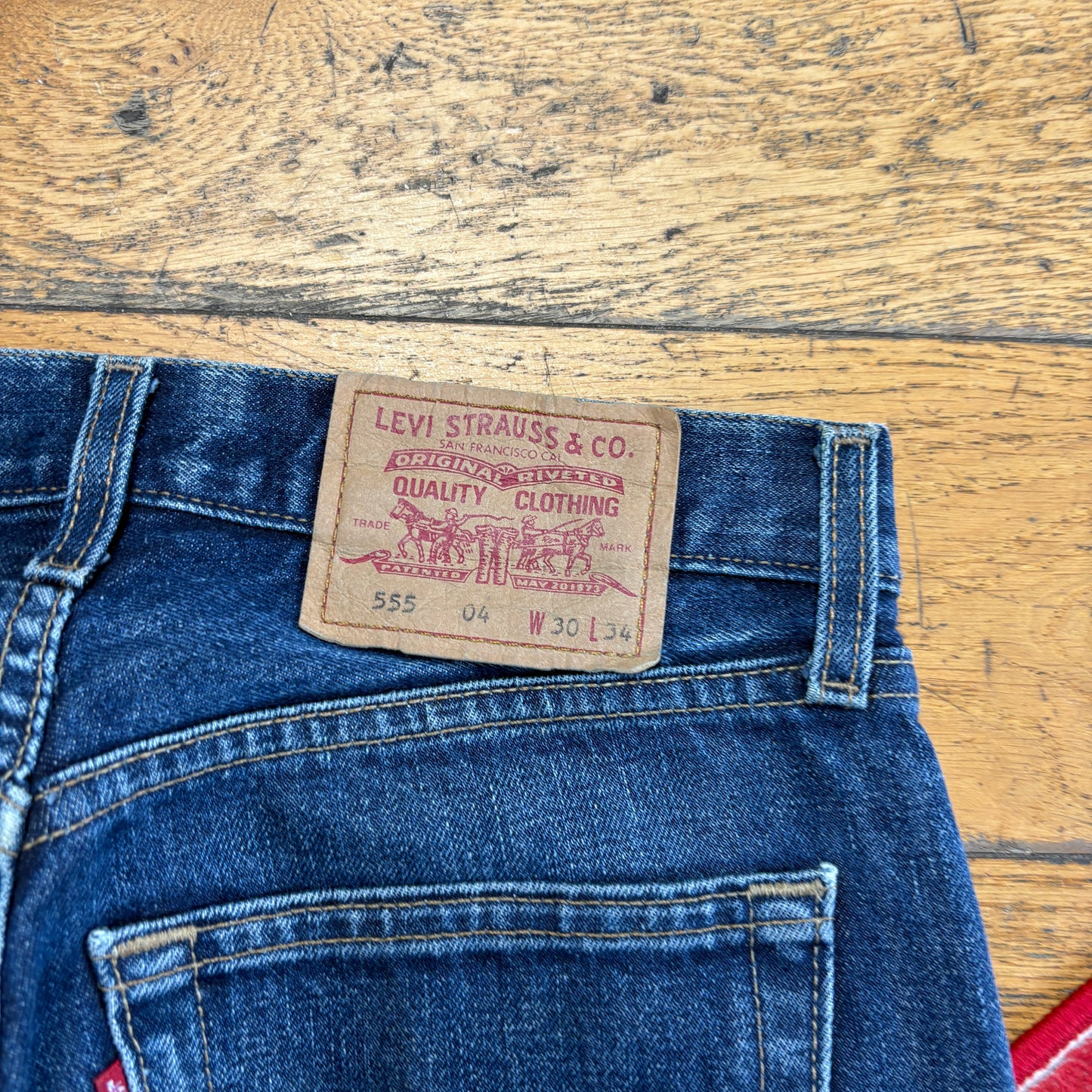 Vintage Levis 555 Bootcut Blue Denim Jeans - 30L