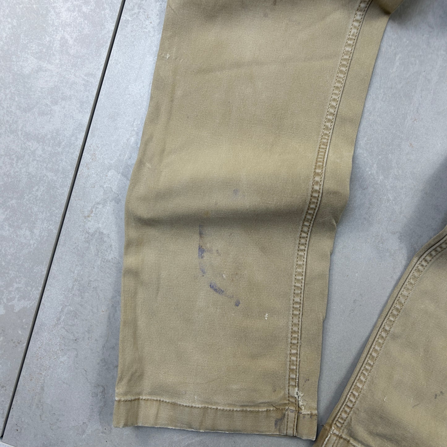 Vintage Carhartt Cream Workwear Carpenter Baggy Trousers - 32