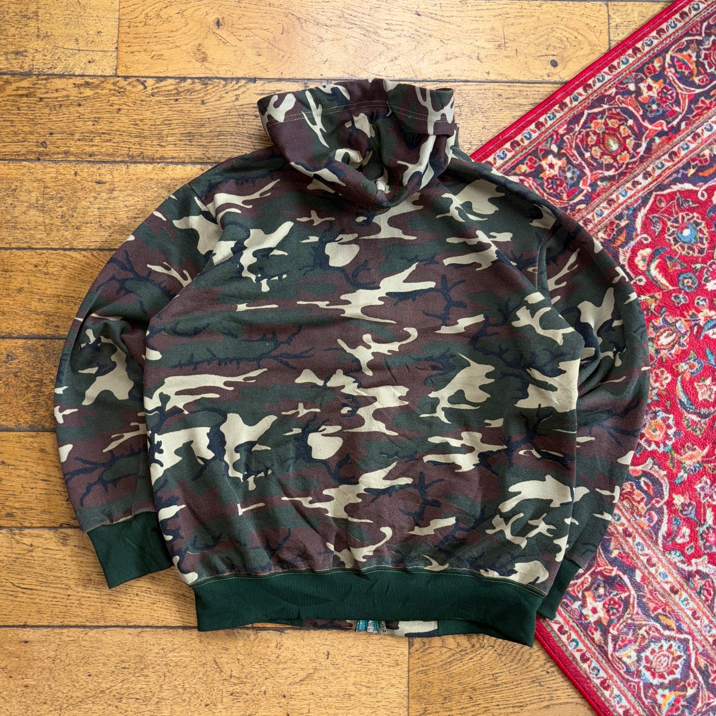 Vintage Realtree Camo Green Hoodie Zip Sweatshirt - L