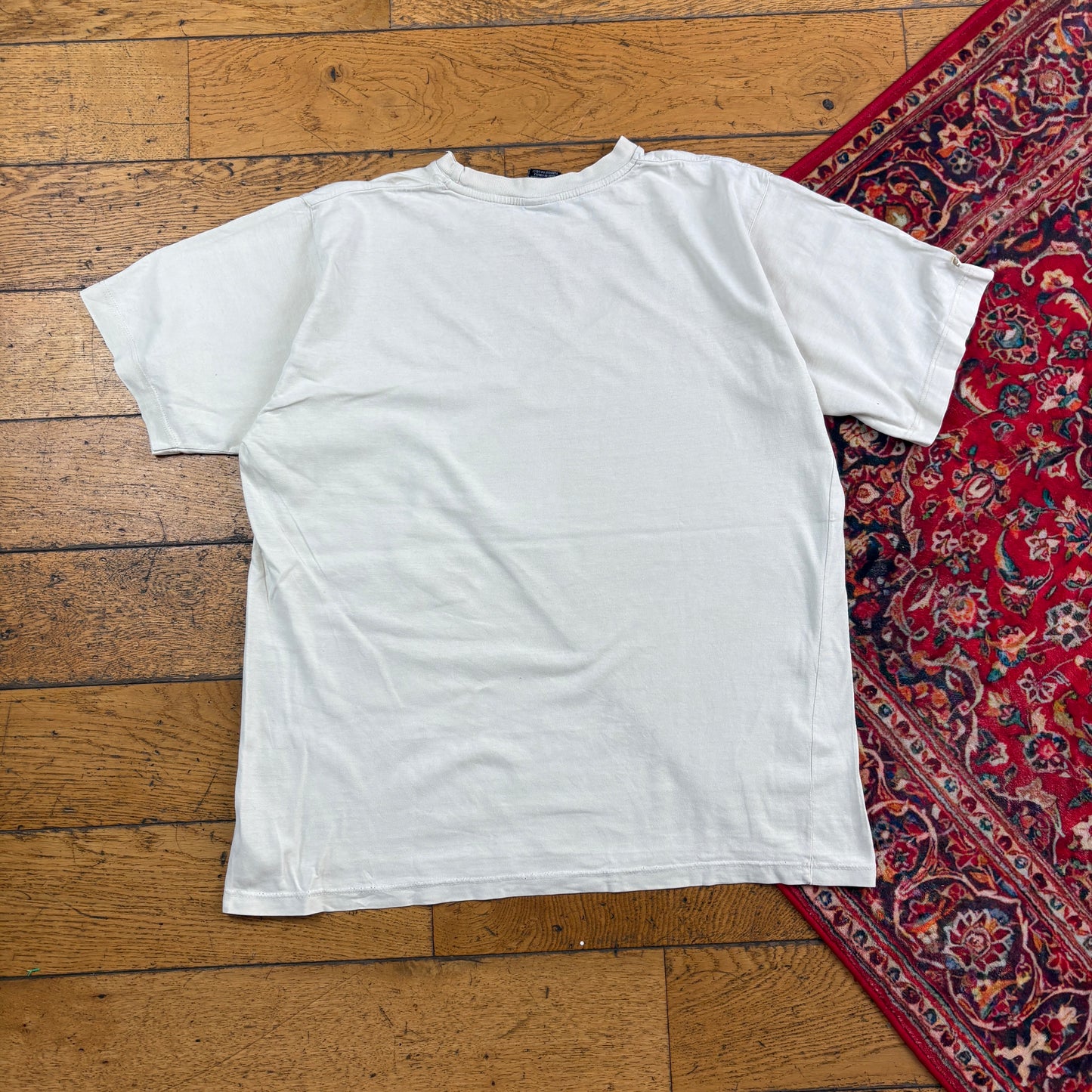 Vintage Nike Y2K Swoosh Cream T-Shirt - M