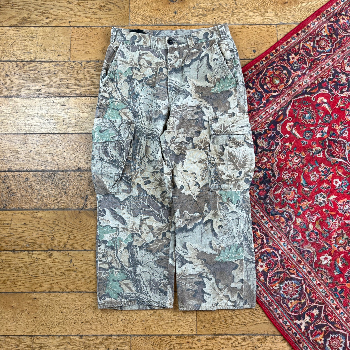 Vintage Real Tree Camo Green Hunting Workwear Trousers - 32