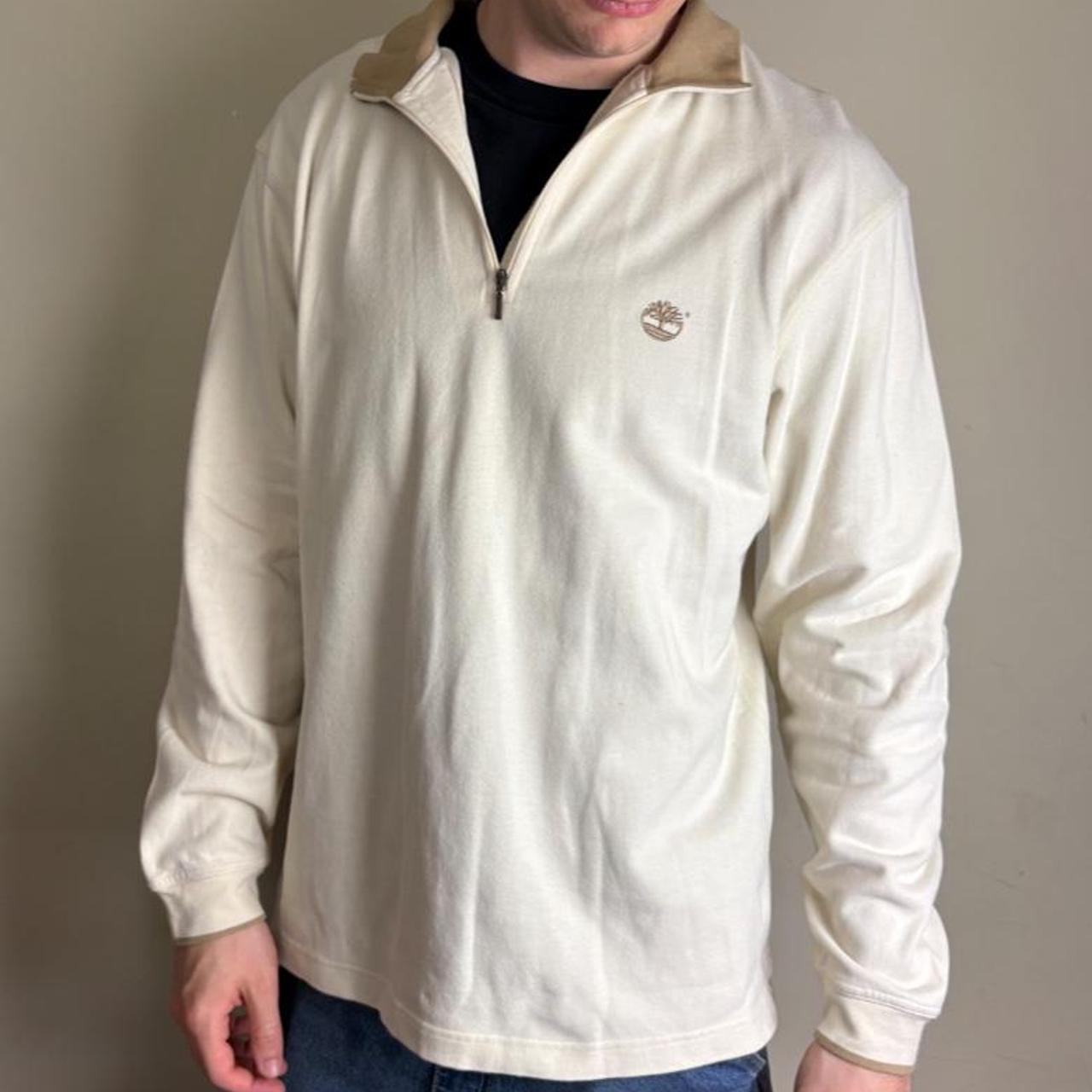 Vintage Timberland Cream Quarter Zip Sweatshirt - L