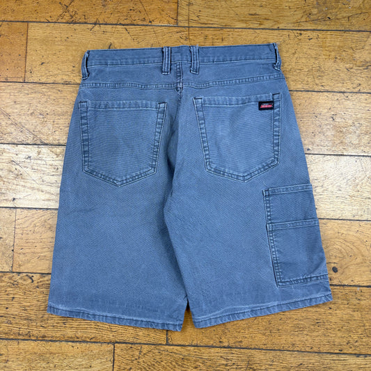 Vintage Dickies Workwear Carpenter Grey Baggy Shorts - 30