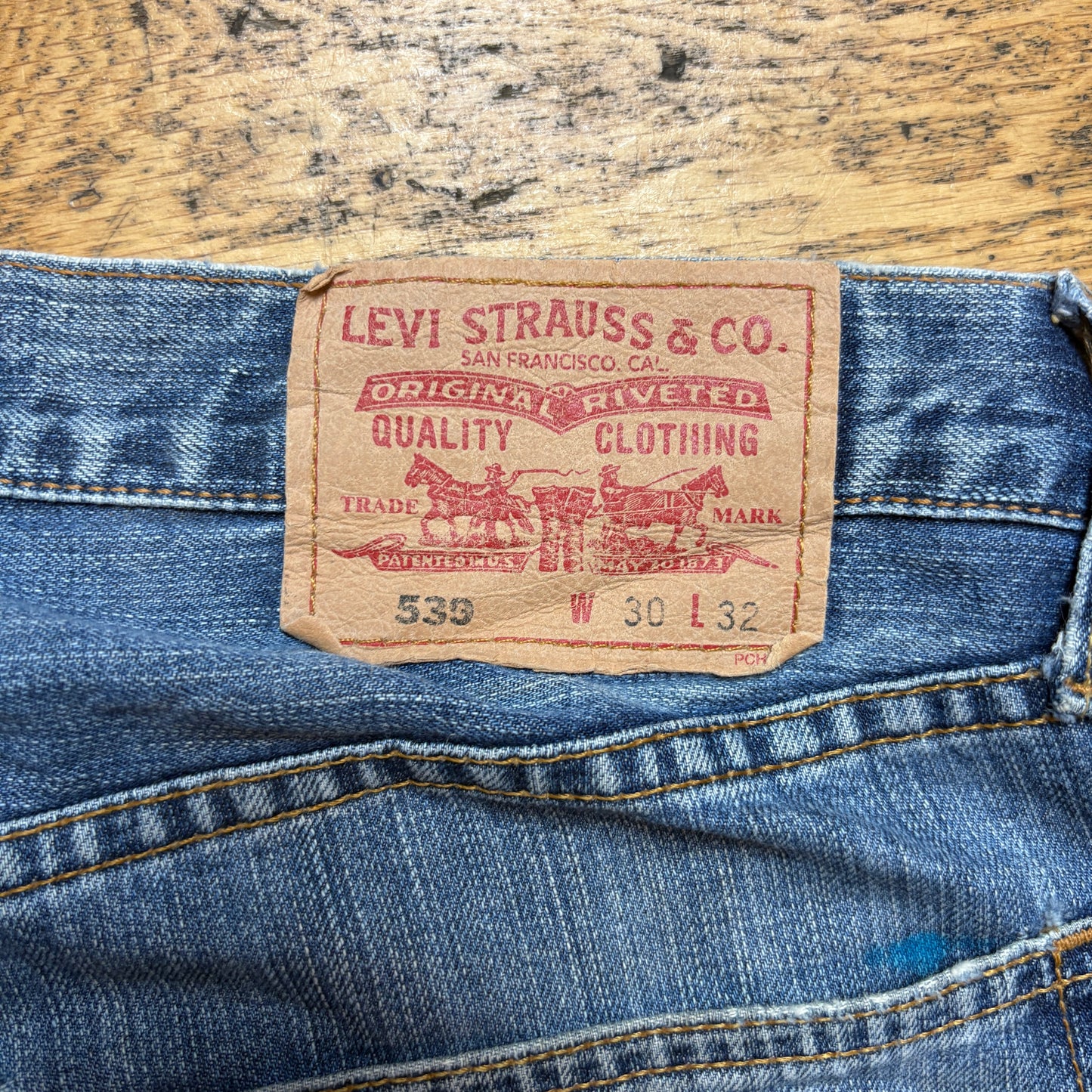 Vintage Levis 539 Baggy Blue Denim Jeans - 30R