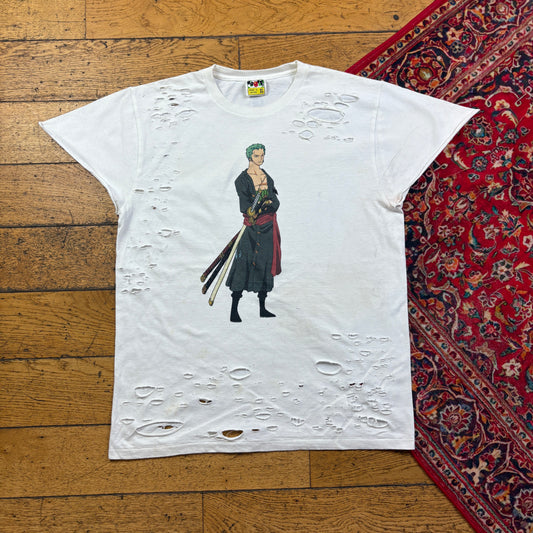 Vintage Bape Bathing Ape White Thrashed Graphic T-Shirt - M