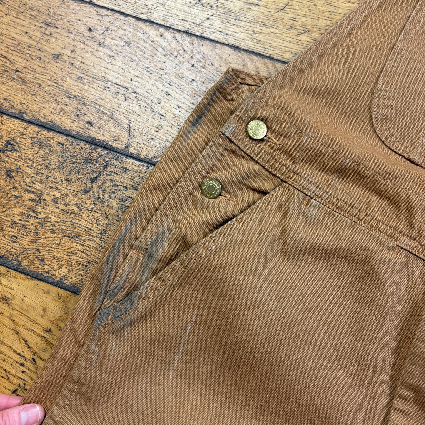 Supreme Brown Double Knee Workwear Dungarees - M