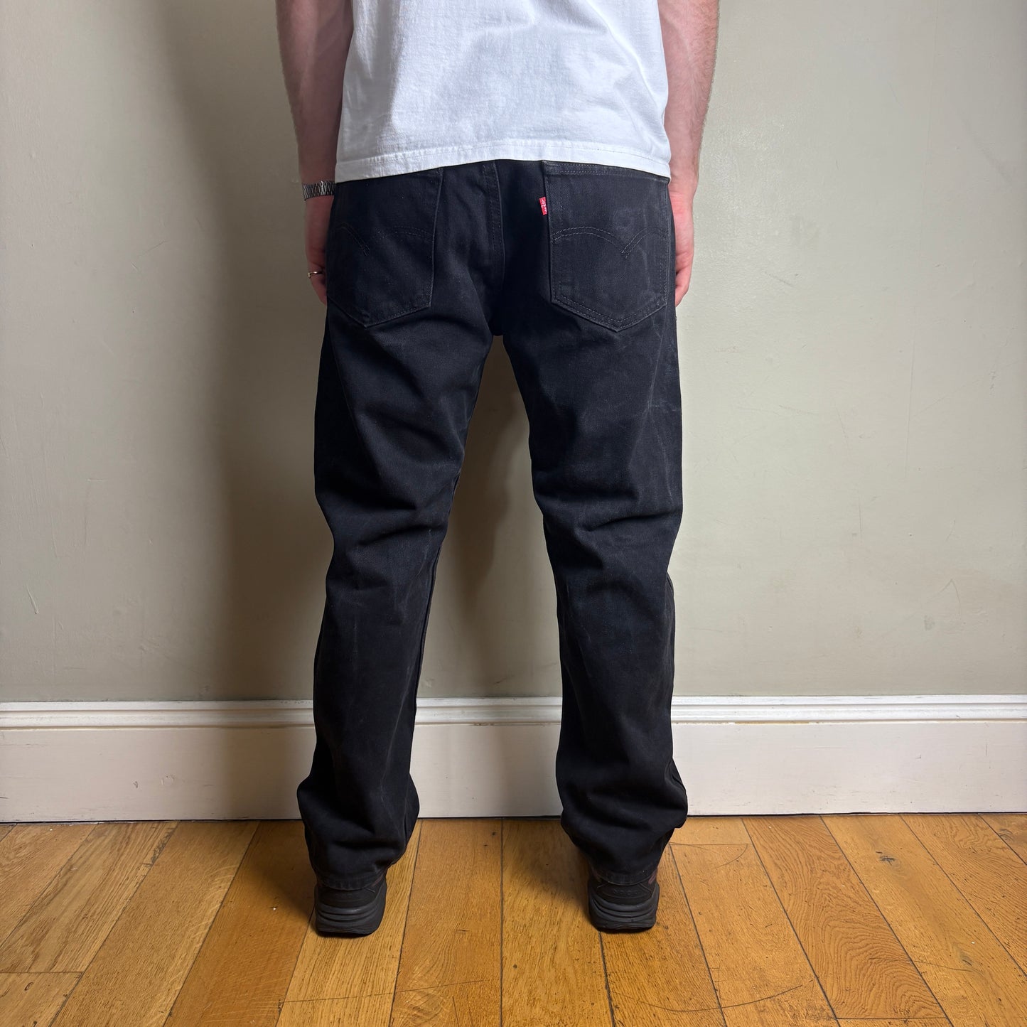 Vintage Levis 501 Straight Black Denim Jeans - 38S