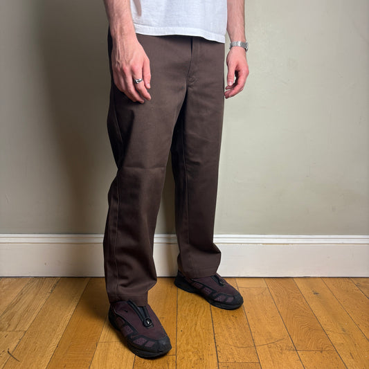 Vintage Dickies Brown Pleated  Workwear 874 Skate Chino Trousers - 36S