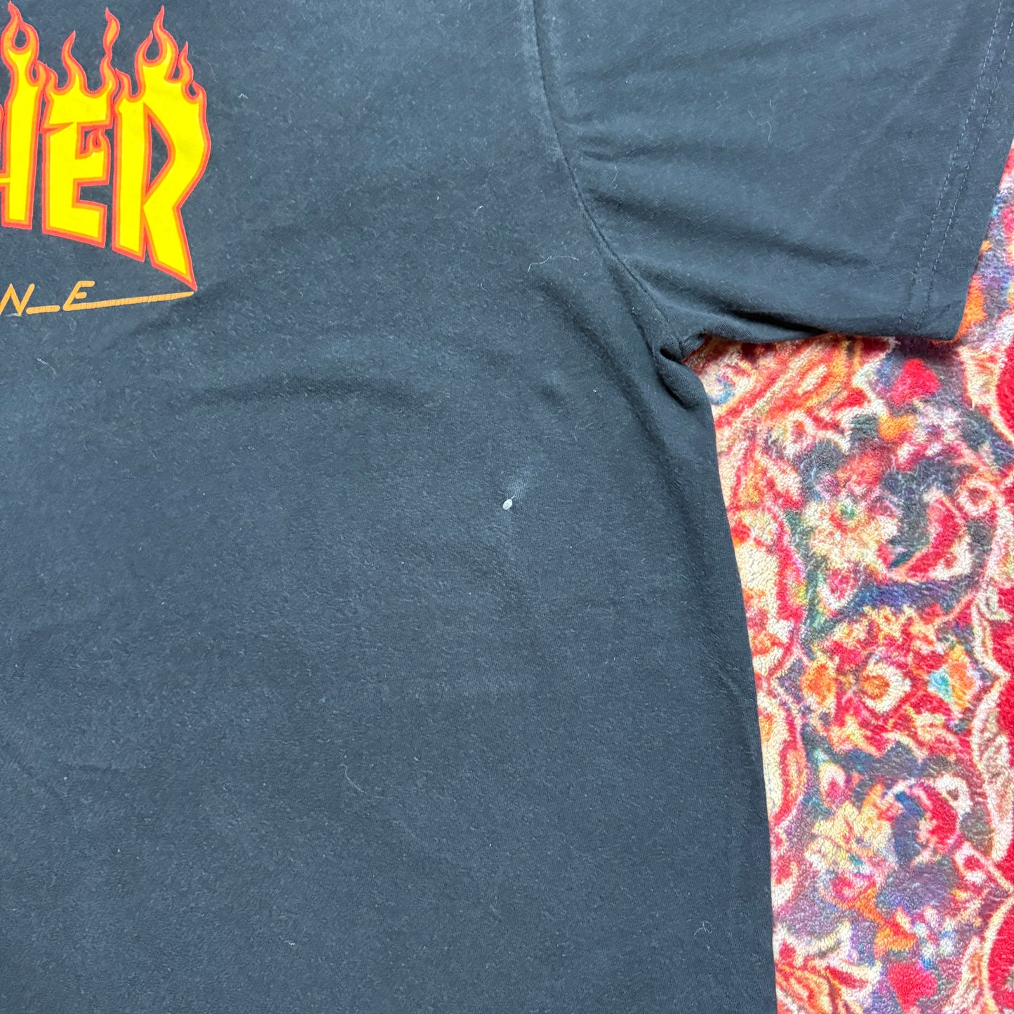 Vintage Thrasher Flames Black Skate Graphic T-Shirt - XL
