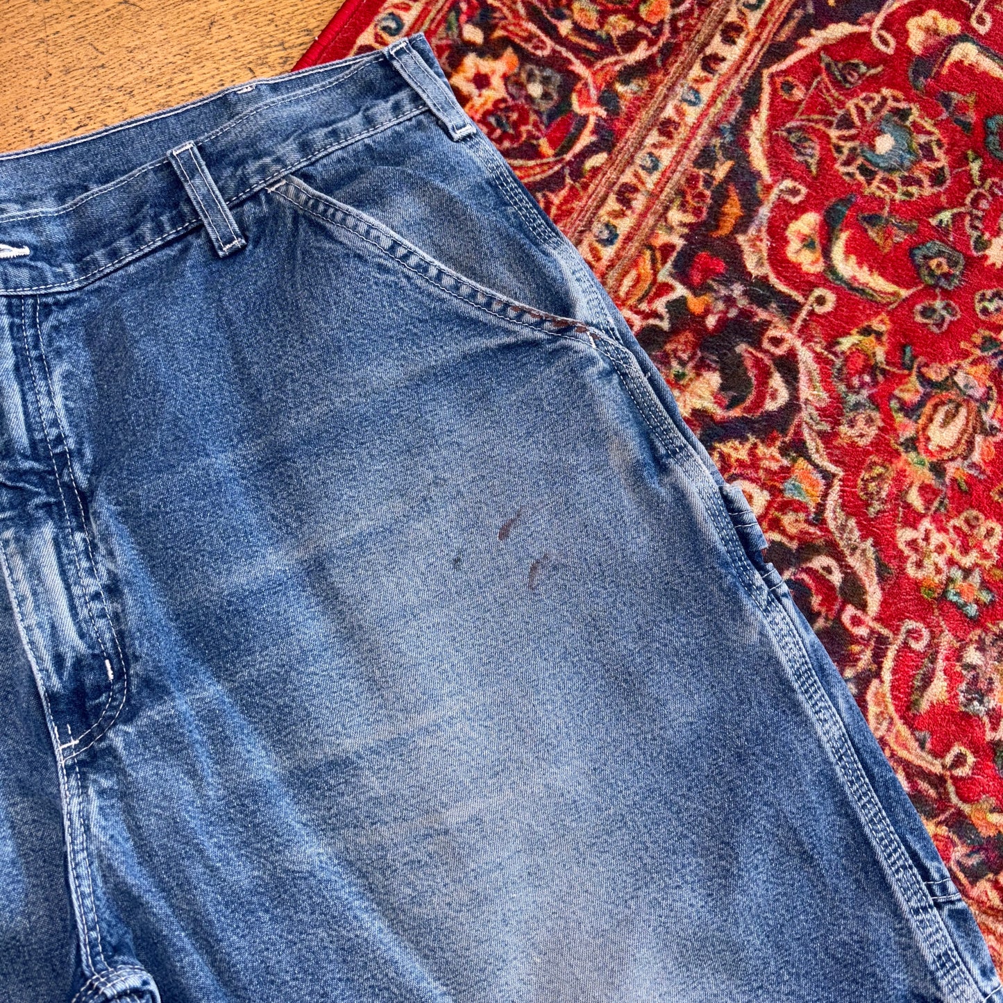 Vintage Carhartt Workwear Baggy Blue Carpenter Shorts - 38