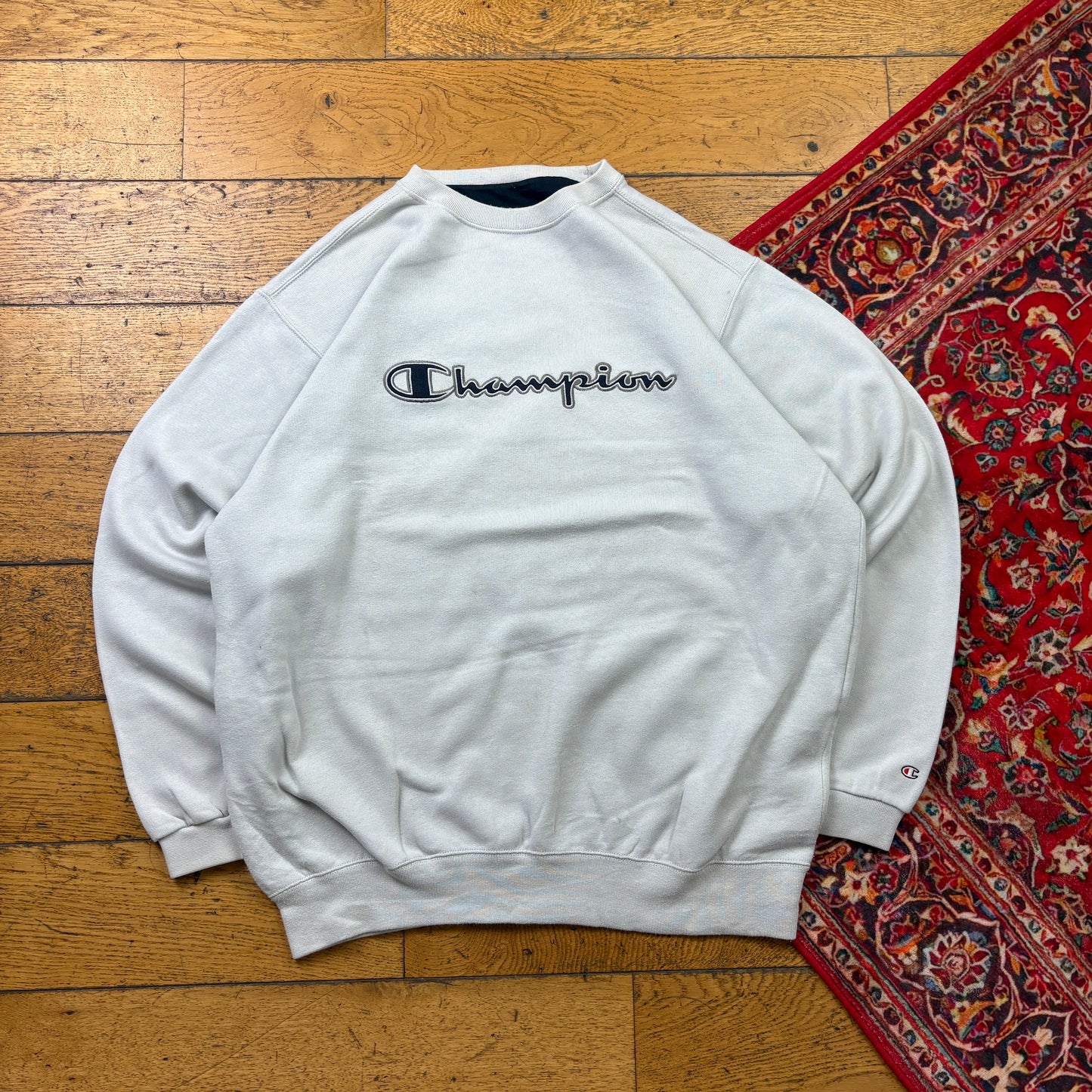 Vintage Champion Grey Embroidered Sweatshirt - L