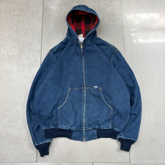 Vintage 1989 Carhartt Active Blue Denim Workwear Jacket -  XXL